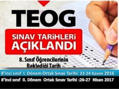 8. Sınıflar için ortak sınavlar  uygulama takvimi belli oldu